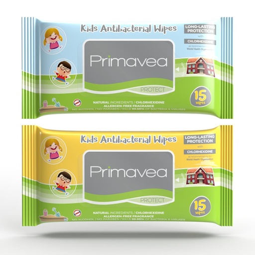 Primavea Natural Kids Antibacterial Pocket Wipes 15s * 12